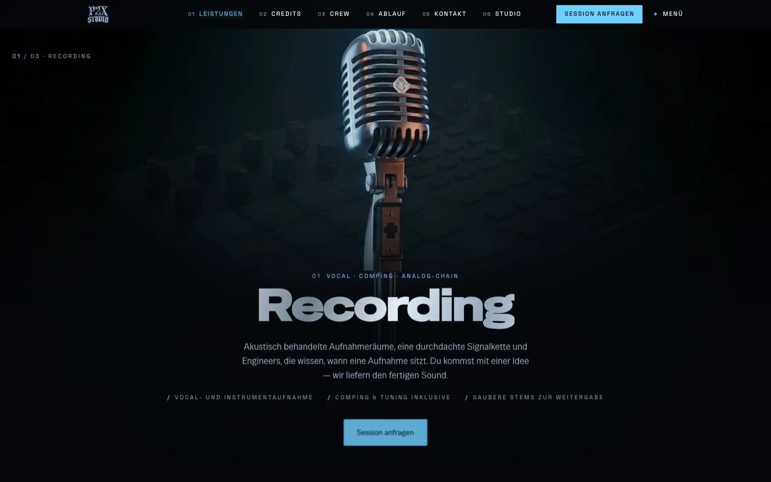 p2xstudio.de am großen Bildschirm